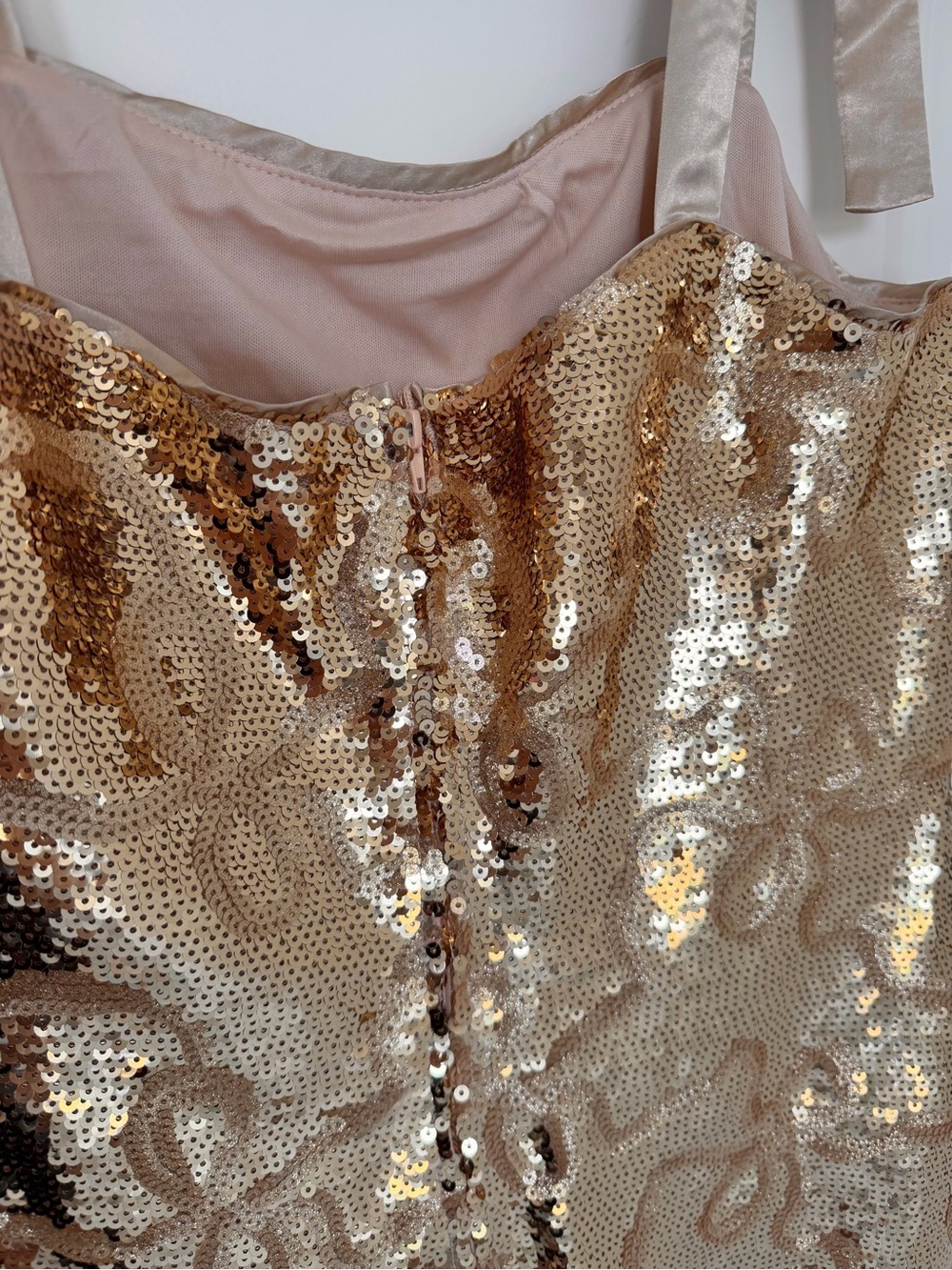 Vici Soryn Metallic Gold Sequin Tie-Shoulder Mini Dress - Picture 7 of 13
